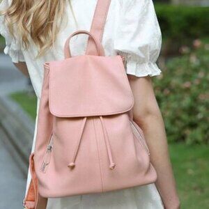 🆕Women Pink Casual Genuine Leather Handbags Backpack Purse Shoulder Bags